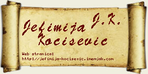 Jefimija Kočišević vizit kartica